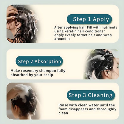 【Buy 1 Get 1 Free】BEKSF Anti-hair loss shampoo oil control anti-dandruff hair care rosemary repair reduce hair loss scalp cleansing conditioner 220ML Korean Haircare Moisture Cleanser Hydrate Moisturizer Moisturizing Hydrating