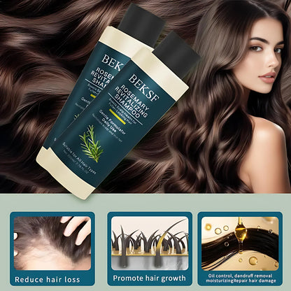 【Buy 1 Get 1 Free】BEKSF Anti-hair loss shampoo oil control anti-dandruff hair care rosemary repair reduce hair loss scalp cleansing conditioner 220ML Korean Haircare Moisture Cleanser Hydrate Moisturizer Moisturizing Hydrating